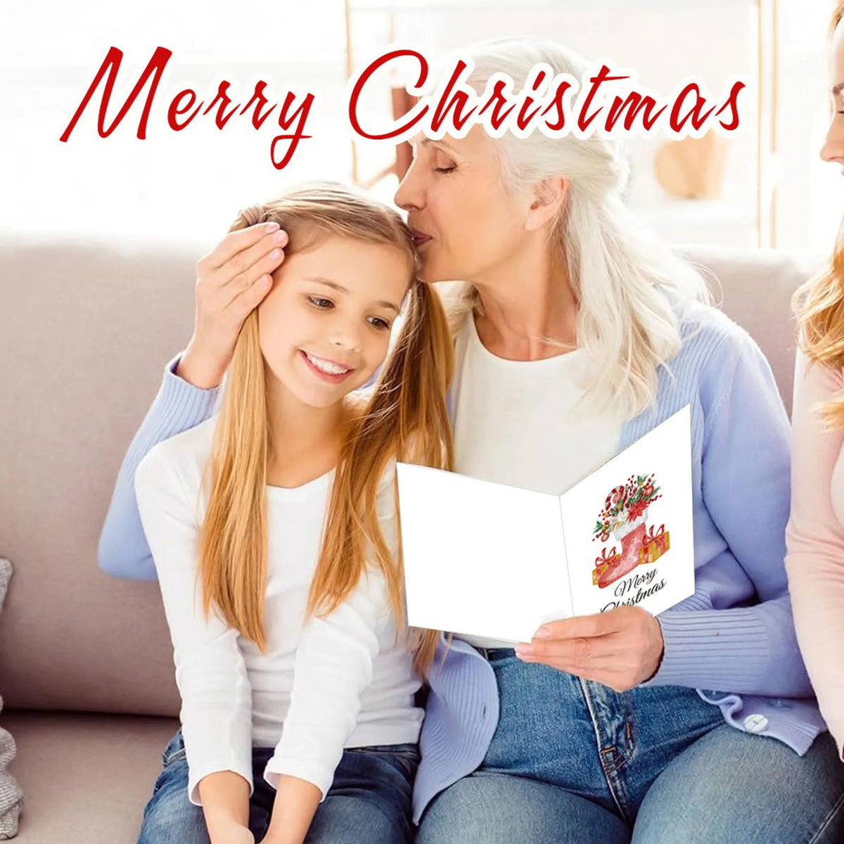 10pcs/1set Merry Christmas Fold Greeting Cards With Envelopes Navidad New Year Postcard Diy Gift Card Xmas Party Decoration
