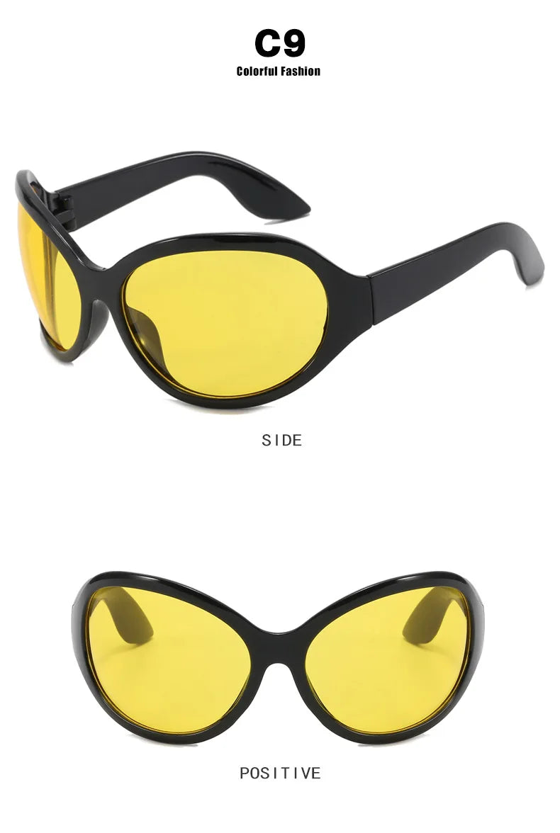 DOHOHDO UV400 Fashion Irregular Round Sunglasses For Women Men Vintage Designer Ladies Sun Glasses Ins Trending Female Shades