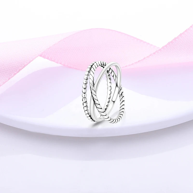 925 Sterling Silver Ring Shiny Sun Star Moon Lines Colorful Eternal Love Rings Wedding Jewelry Gift For Woman