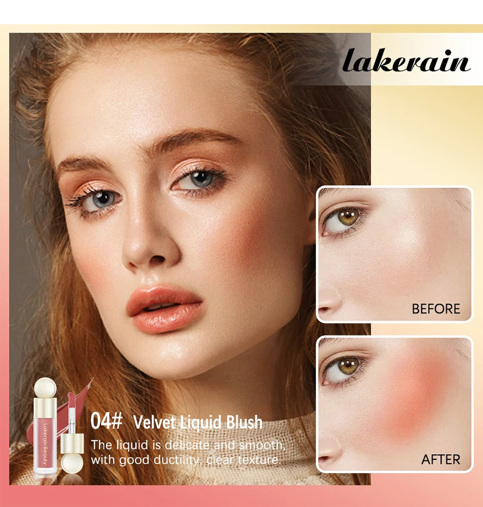 7.5ml Matte Liquid Blush Velvet Blusher Orange Peach Face Pigment Lasting Beauty Natural Cheek Tint Cream Waterproof  Blush