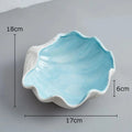 1 Pc Ceramic Starfish Shell Storage Tray Jewelry Display Tray Conch Storage Plate Earrings Ring Box Crafts Decoration