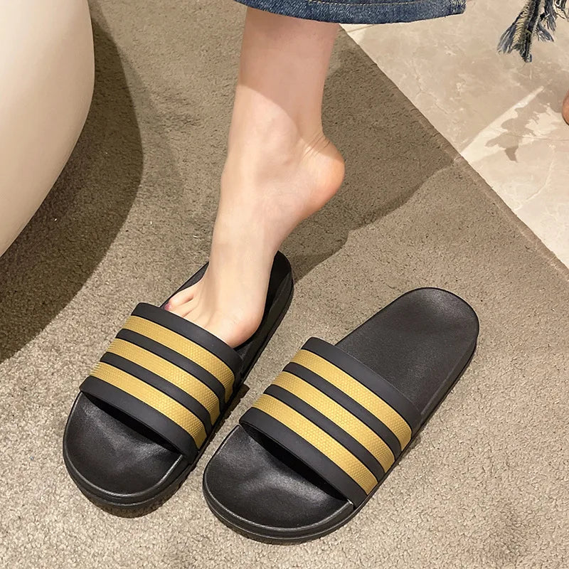 Smile New Women's Home Slippers Indoor Non-slip Bathroom Slippers Outdoor Swimming Slippers  Soft Beach Slippers For Women