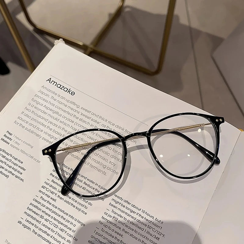 Fashion Anti-Blu Glasses for Women Men Retro Round Eyeglasses Frame Eyewear Anti-Radiation Glasses Universal Computer Eyewear