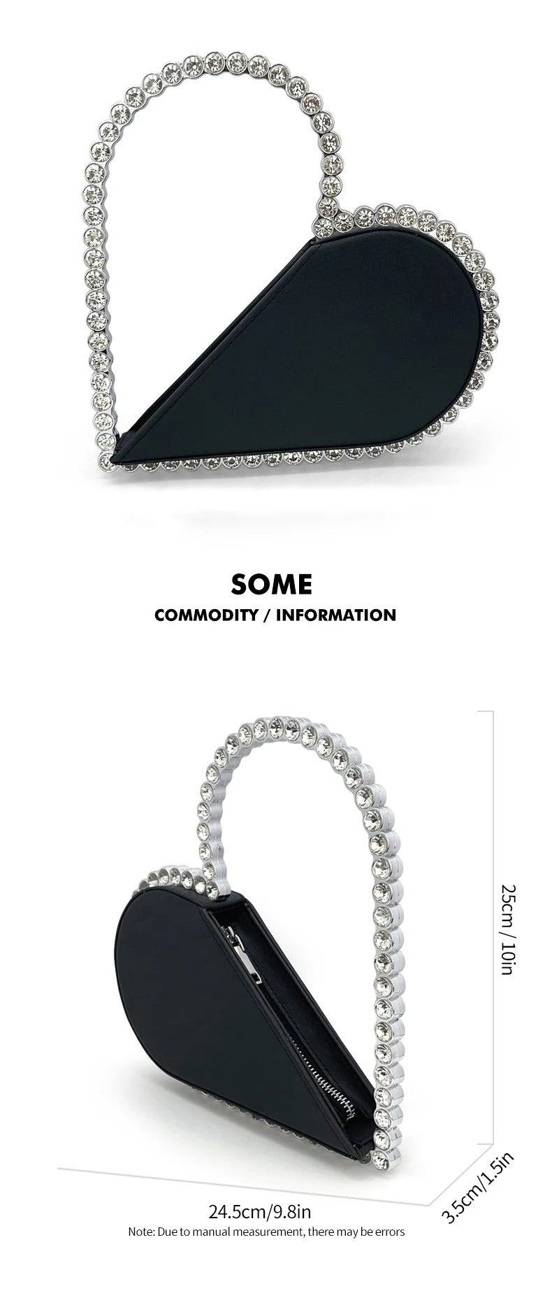 Mini Heart Shape Evening Bag Trendy Wedding Clutch Purse Women's Elegant Handbags For Party Prom