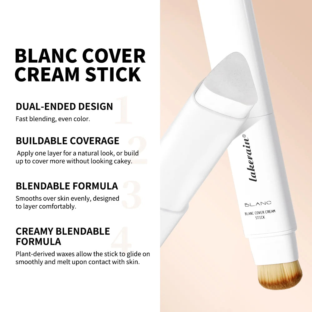 Lakerain Triangular Color-changing Foundation Stick With Brush Smooth Matte Natural Concealer Invisible Pore Foundation Cream