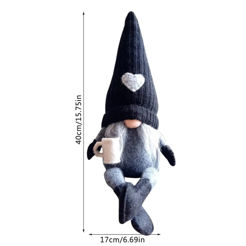 2/1PC Coffee Gnome Dolls Plush Knitted Faceless Doll Elf Dwarf Christmas Farmhouse Kitchen Coffee Bar Decorations Lover Gifts