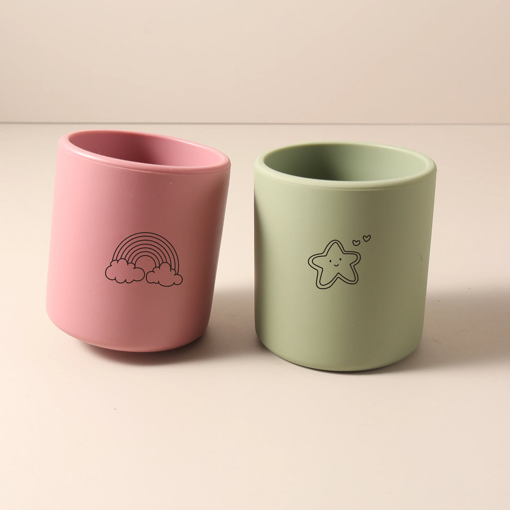 200ml Food-Grade Silicone Baby Cup cartoon cute Soft Spout Sippy Cup for New Learners Soft Food-Safe Training Cup for Babies