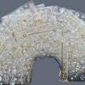 30pcs Set 3D Nail Sticker Gold Diamond Decal Stick Nails Self-adhesive Metal Nail Tattoo for Feminine Girl DIY Tattoo Sticker