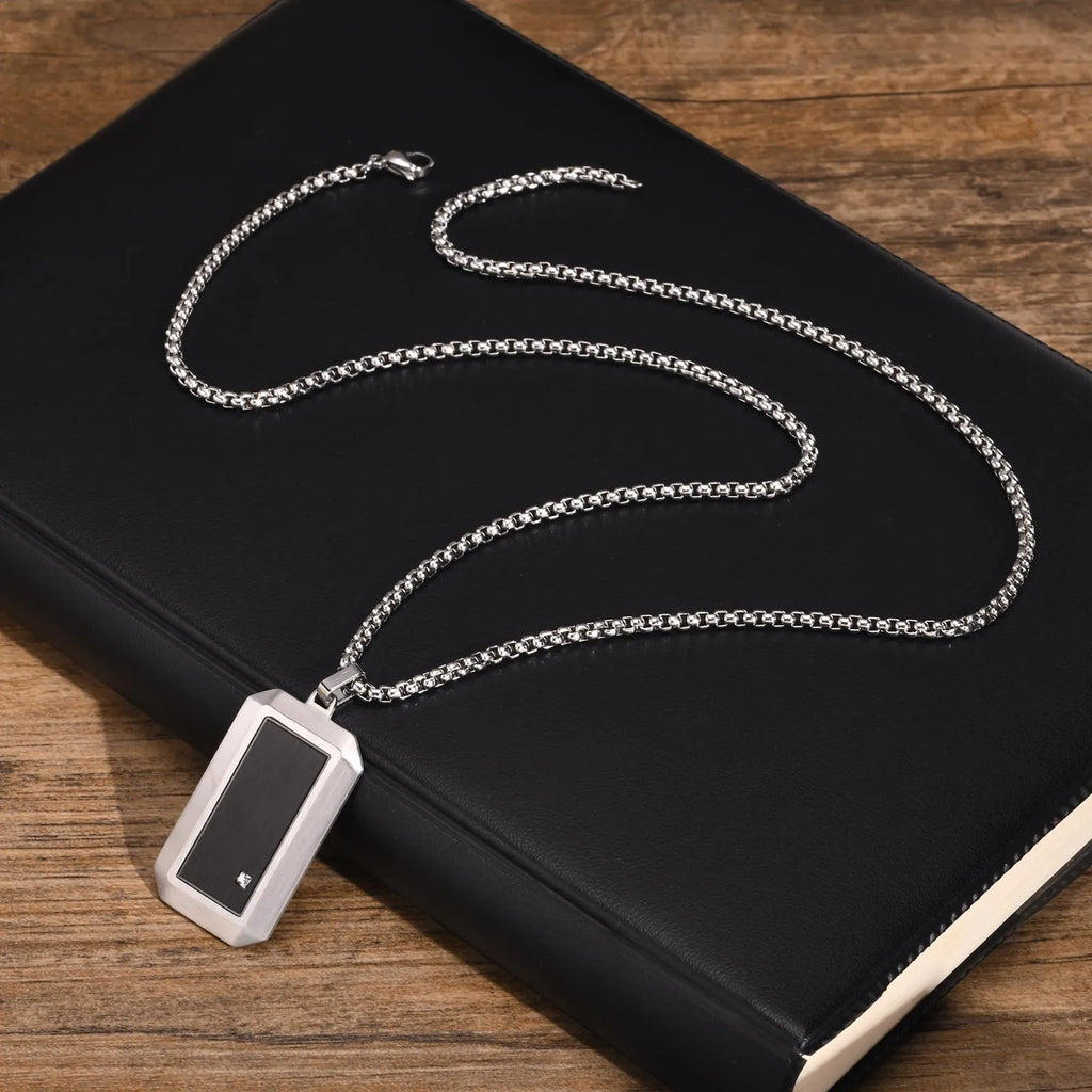 Man Necklace Pendant Dog Tag For Dad Father Papa Husband Stainless Steel Jewelry Boyfriend Father Valentine Day Birthday Gift