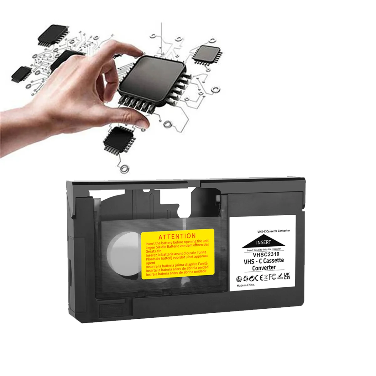 A66I VHS-C Cassette Converter for JVC for RCA for Panasonic VHS to VHSC SVHS-C Cassette Adapter Not for 8mm/MiniDV/Hi8