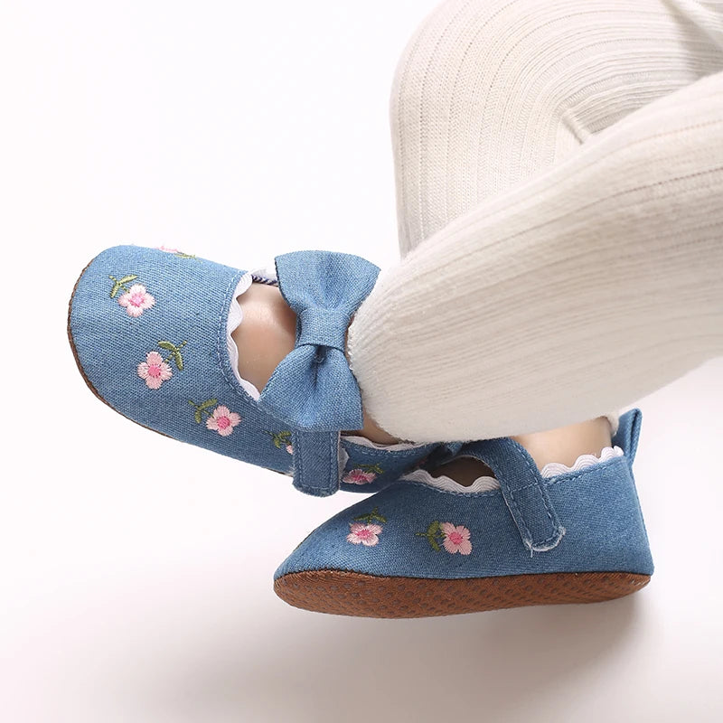 Flower Princess Shoes Baby Shoes Baby Shoes Sneakers Soft soled Sneakers Single Shoes Cloth Shoes