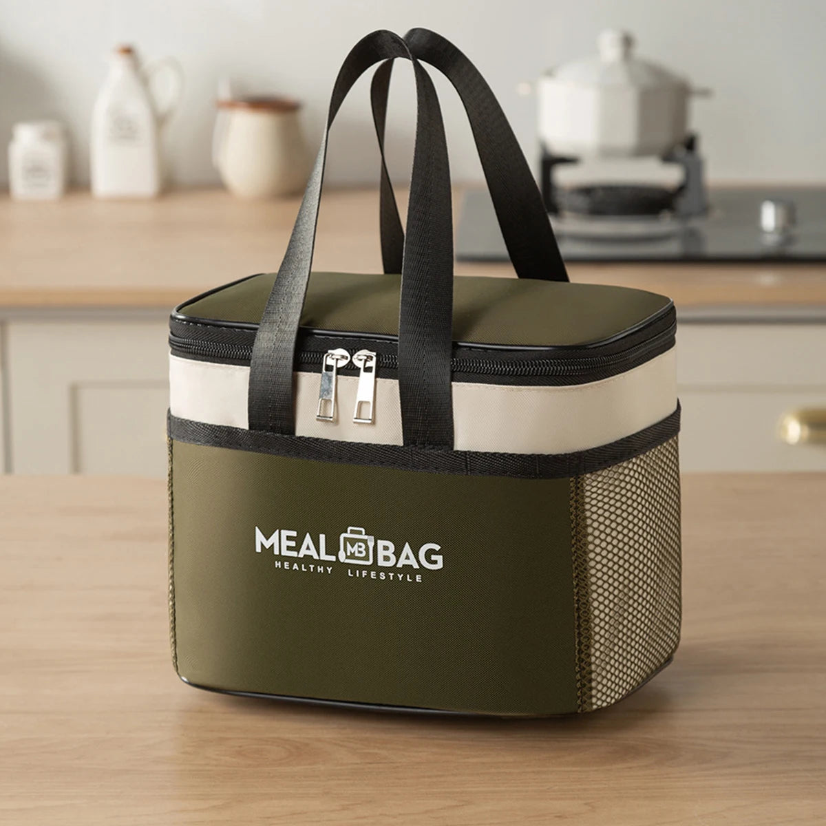 Portable lunch bag food insulated box Waterproof shoulder strap insulated box, hand-held lunch box bag, fresh aluminumA-DH