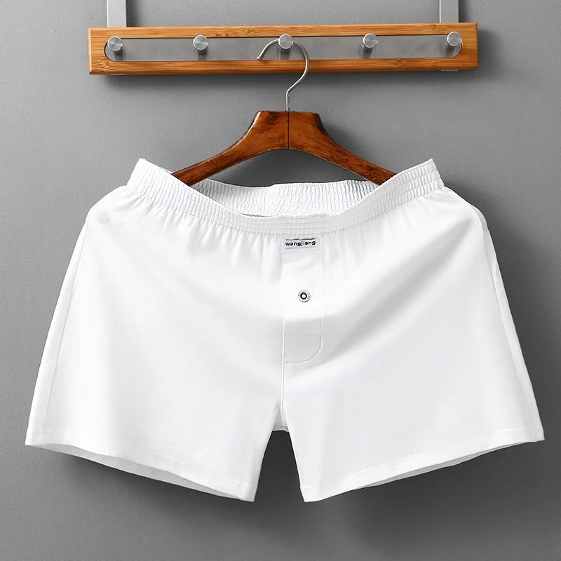 Men Casual Summer Elastic Waist Solid Shorts Printed Clothing Solid Color Shorts Japanese Style Cotton Home Shorts
