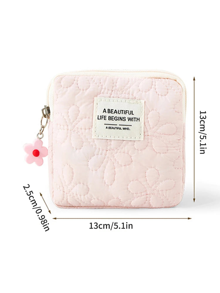 Fashion Women Small Cosmetic Bag Travel Mini Sanitary Napkins Organizer Make Up Coin Money Card Lipstick Storage Pouch Purse Bag