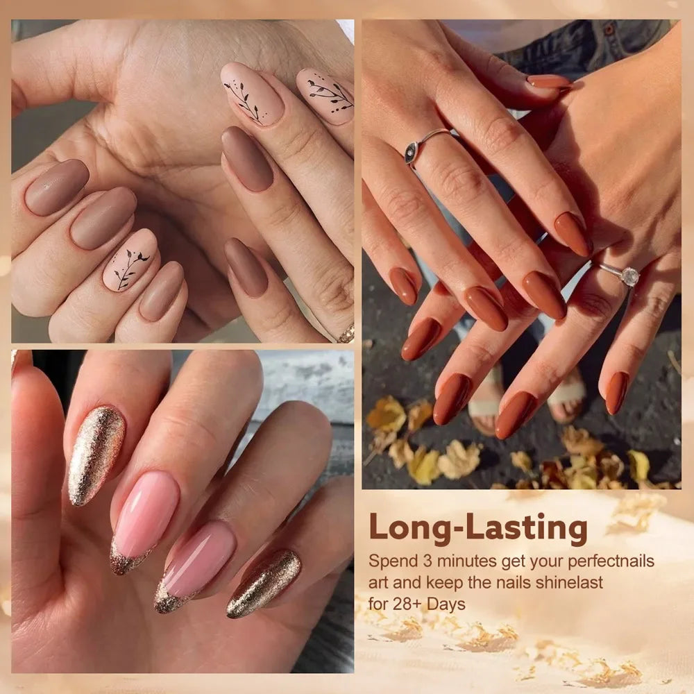 CANNI Hema TPO Free Nail Gel Polish Fall Nails Maillard Color Collection Semi Permanent Diamond Longwear Top Coat 9ml