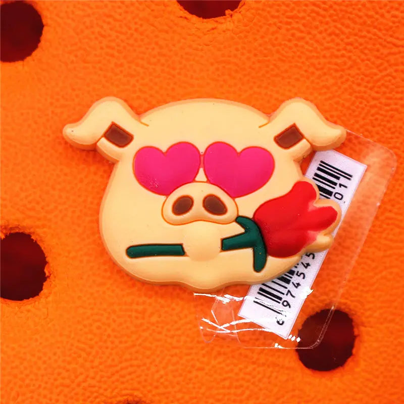 Single Sale 1pcs PVC Shoe Charms Cute Rabbit Baby Bottle Sieve Shoe Accessories Clips Shoe Buckle Decorations fit Kids X-mas