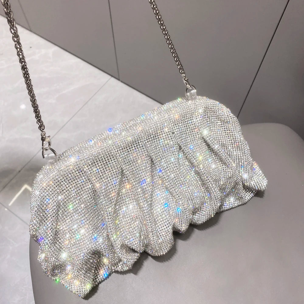 Glänzende Strasssteine, handgefertigte Abend-Clutch-Taschen, neue Faltbörsen und Handtaschen, Luxus-Designer-Hochzeitsfeier, hohe Qualität