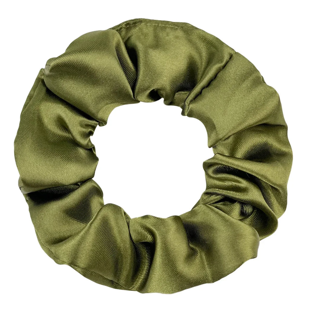 10pcs Green Satin Scrunchies Headband Elastic Rubber Hair Band Women Girls Ponytail Holder Hair Ties Accessories Satin Hair Rope