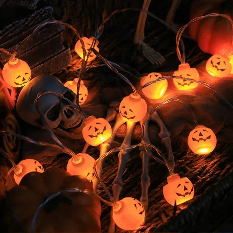 Halloween 1.5m 10 LED Battery Powered String Lights With Ghost Witch Cat Pumpkin Spider Web Skeleton Mummy Pirate Shape Indoor
