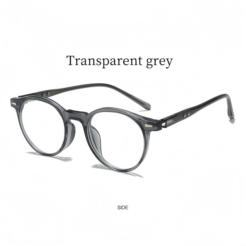 K-Style of Retro Literary Small Round Frame Tr90 Pin Glasses Frame for Men and Women Anti-Blue Light Glasses