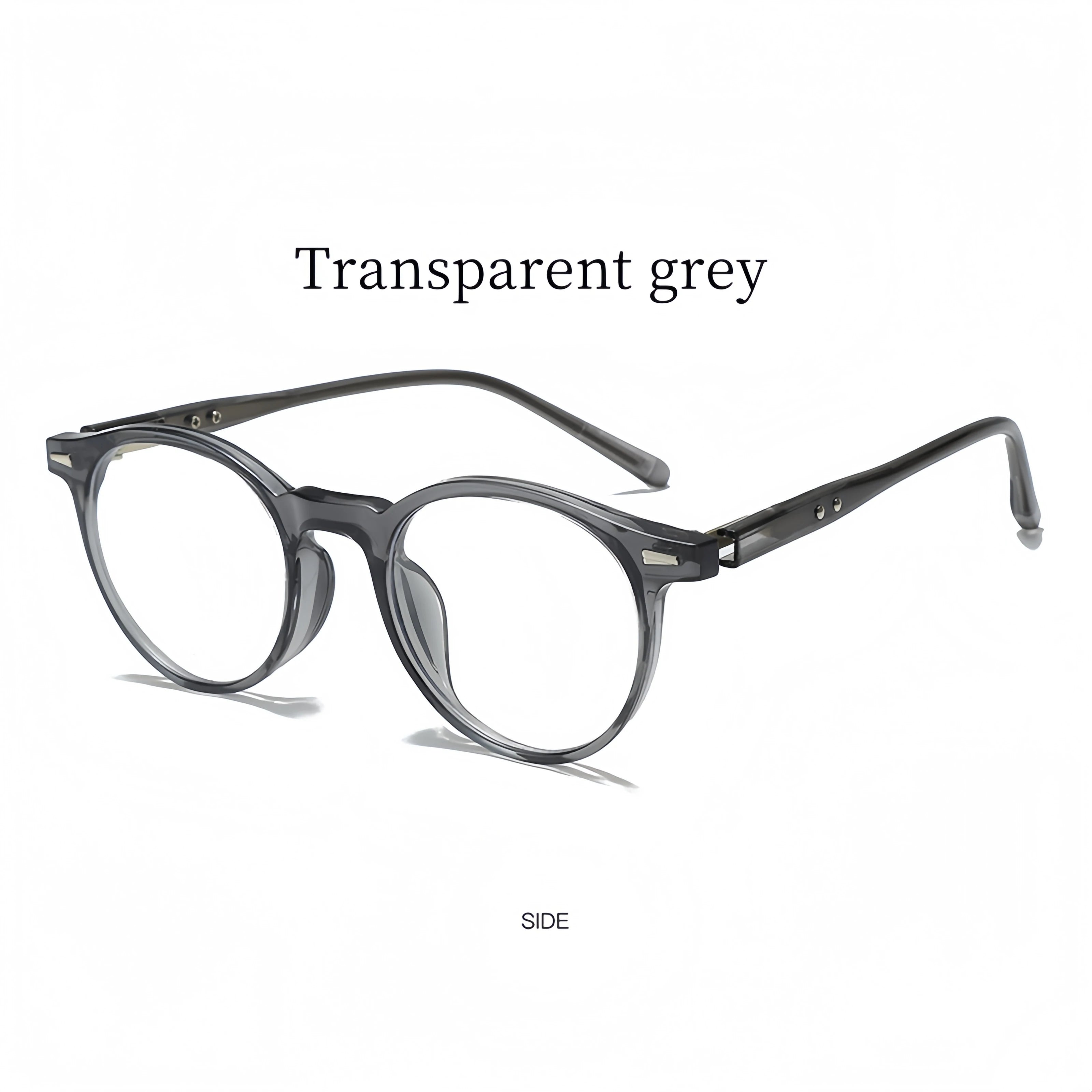 K-Style of Retro Literary Small Round Frame Tr90 Pin Glasses Frame for Men and Women Anti-Blue Light Glasses