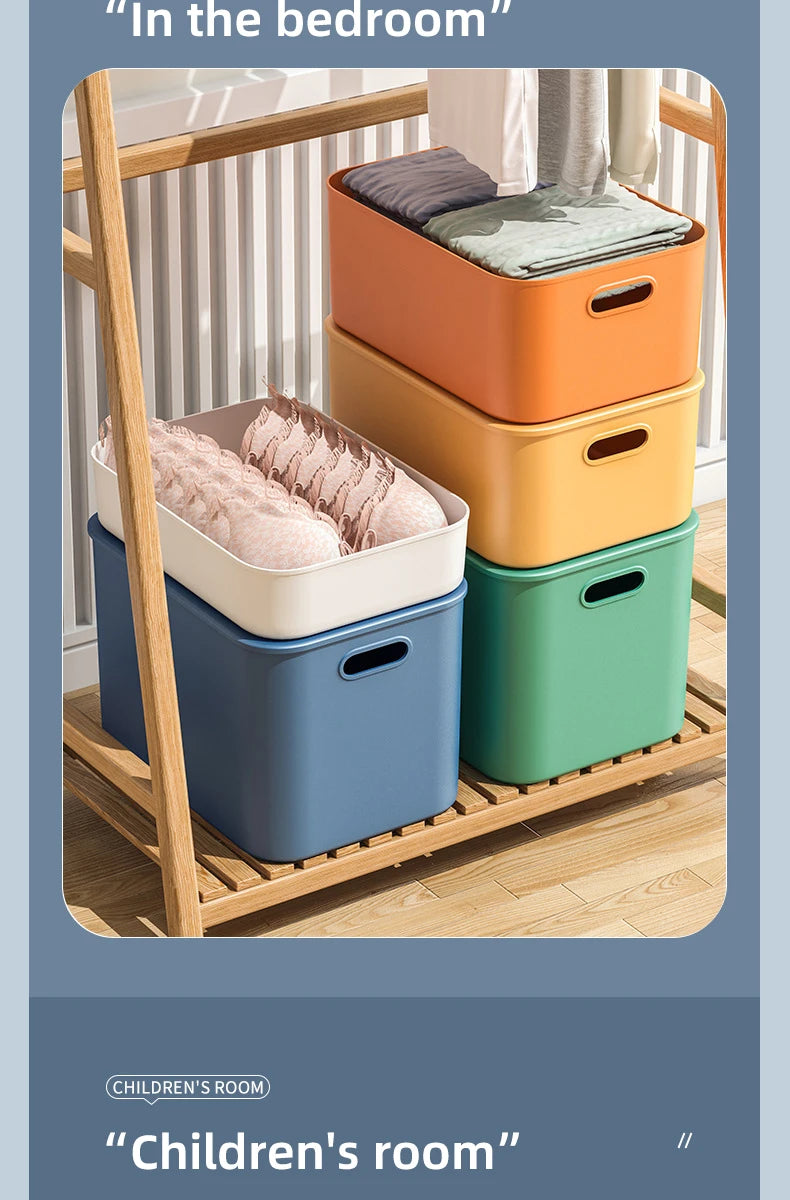 Colorful Plastic Organizers Storage Box With Lid For Toys Underwear Sock Jewelry Lipstick Container Stackable Baskets Bins
