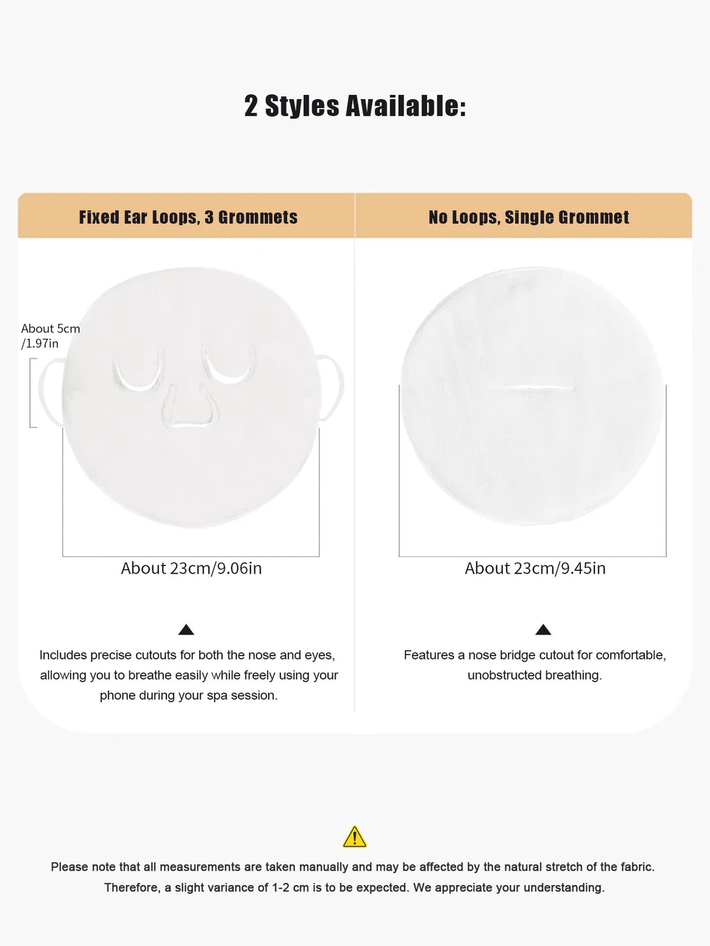 2-Piece Hot And Cold Compress Mask Set with & without Holes Heated Steaming Face Towel for Facial Eye Relief Skin Care Beauty