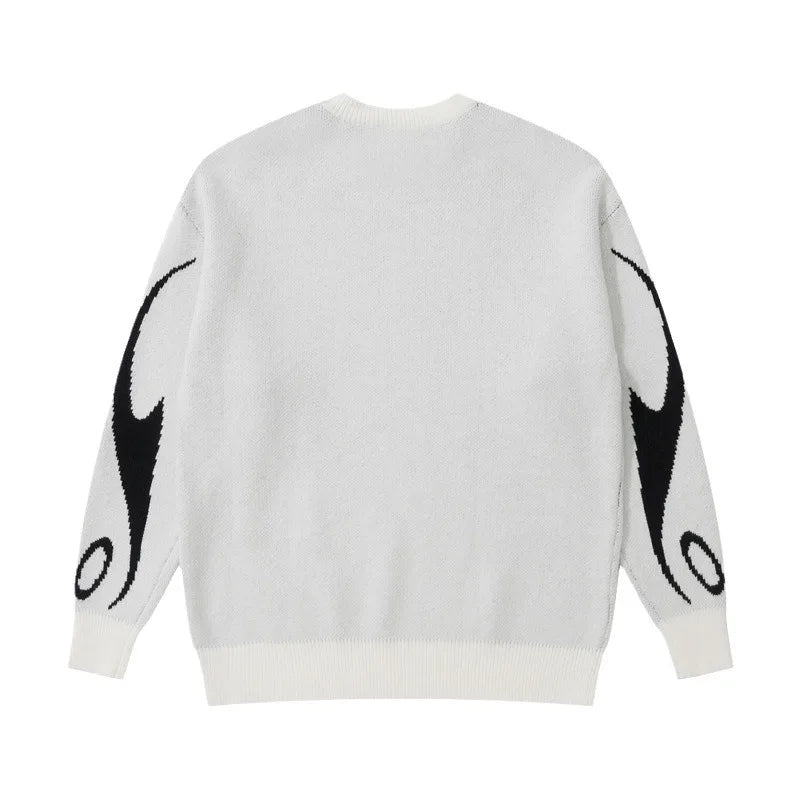 Nuevos jerséis de otoño e invierno para hombre/mujer en comercio exterior, tejido con patrón Y2K, jersey Harajuku, cuello redondo suelto unisex