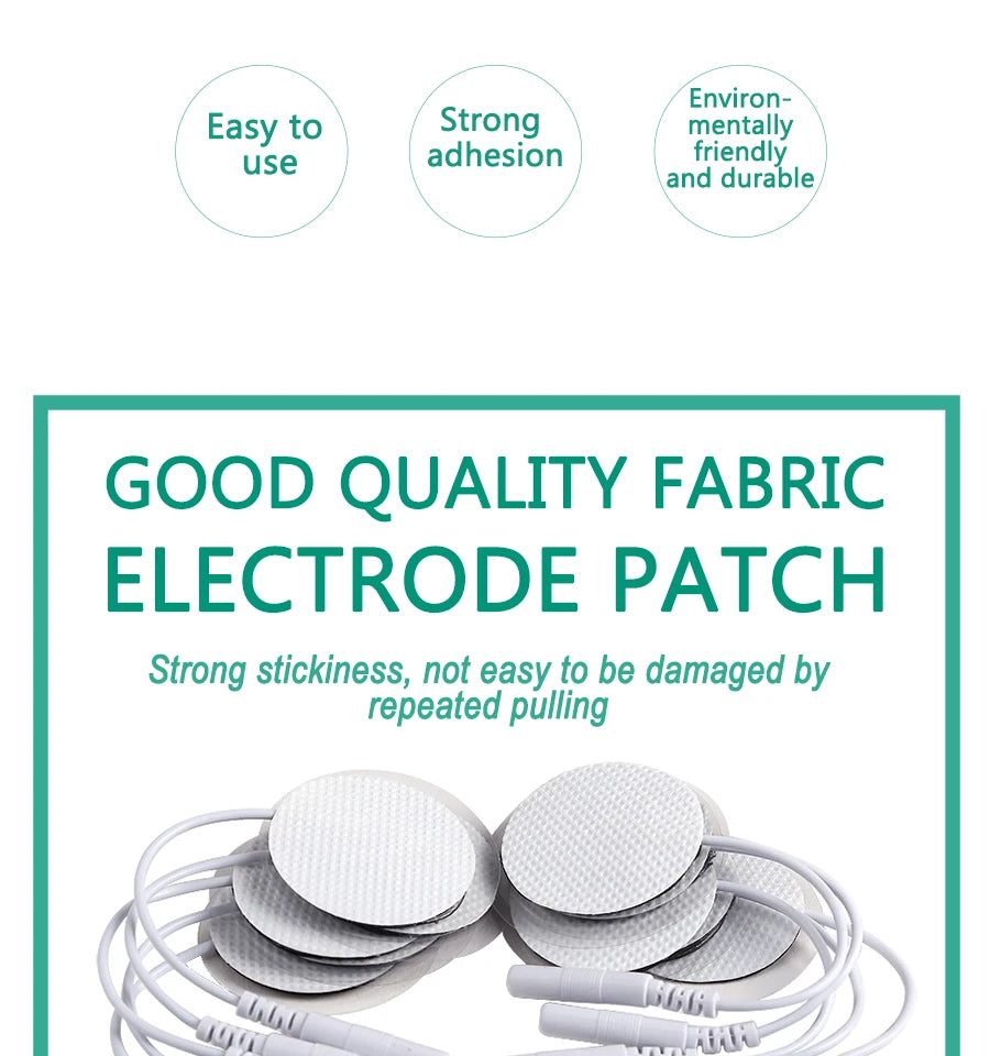 10/20Pcs Electrode Pads 2mm Plug Self Adhesive Replacement for Tens Acupuncture Electrode Pads Square Muscle Stimulator Slimming