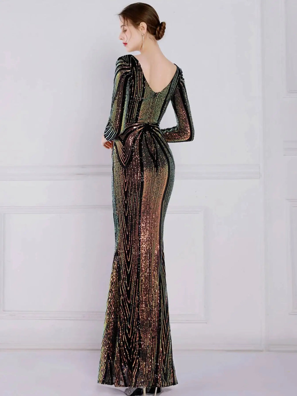 Sexy long sleeve birthday evening dresses for women 2026 elegant luxury wedding party dress vintage maxi sequin dress vestidos