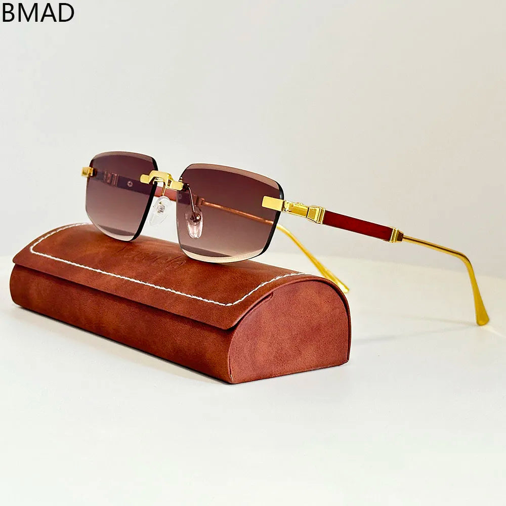 Designer Luxury Sunglasses Vacation Trending Sunglasses Women Rimless Glasses Vintage Lentes Dropshipping Oculos Gafas Lunette