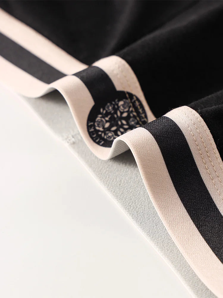4-Piece Men's Cotton Boxer Briefs Set - Striped Logo Waistband Multi-Color Underwear