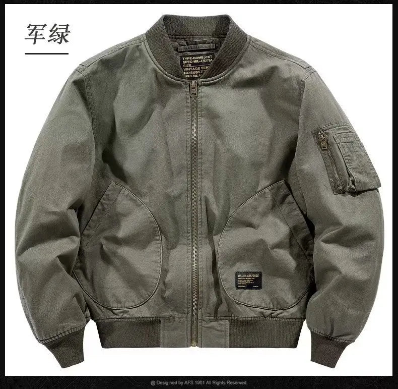 Japanese Retro Trendy Brand Loose Bomber Jacket Male Couple Spring Autumn Winter Thin Baseball Cotton Clothes