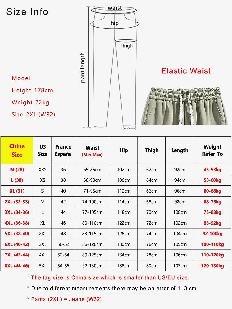 2025 Men's Jogger Cotton Sweatpants Big Size 8XL 7XL 6XL Sports Baggy Pants Sting Banding  Hip Hop Loose Harem Trousers