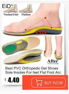EiD 3/4 Leder orthopädische Schuheinlagen für Plattfüße Fußgewölbestütze orthopädische Schuheinlegesohle Einlegesohlen für Herren und Damen Fußpflege