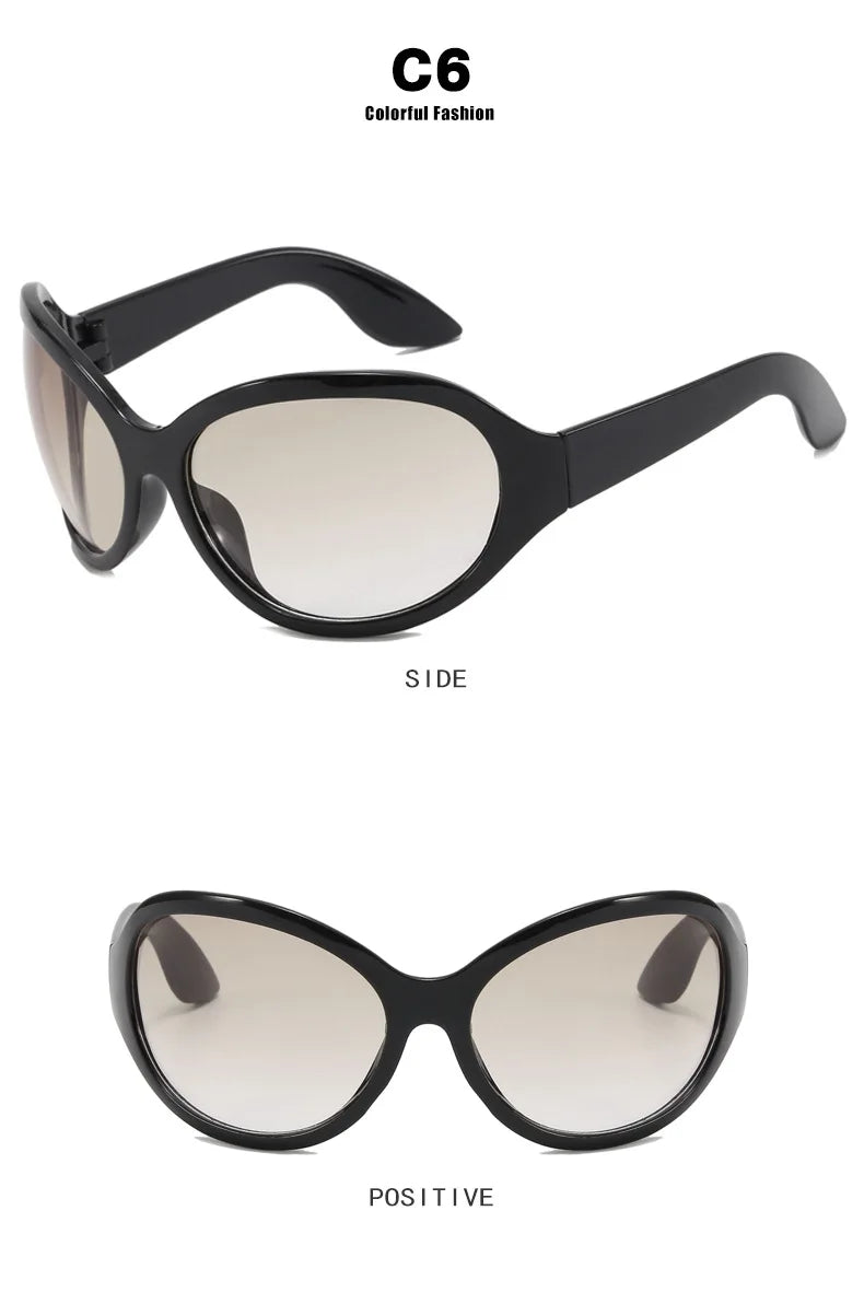 DOHOHDO UV400 Fashion Irregular Round Sunglasses For Women Men Vintage Designer Ladies Sun Glasses Ins Trending Female Shades