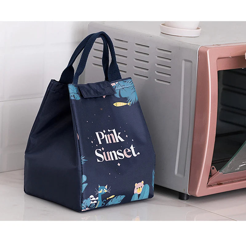 Portable Tote Thermal Lunch Bag Waterpoor Food Storage Handbags Food Tote Cooler Bag For Outdoors Camping Travel Picnic Pouch