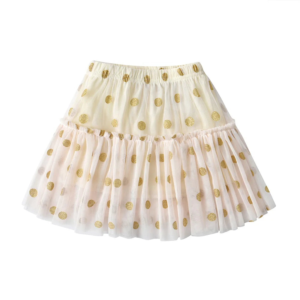 DXTON Toddlers Girls Polka Dot Party Princess Skirt Kids Mesh Tulle Tutu Skirts 3 to 8 Years Children Casual Clothes