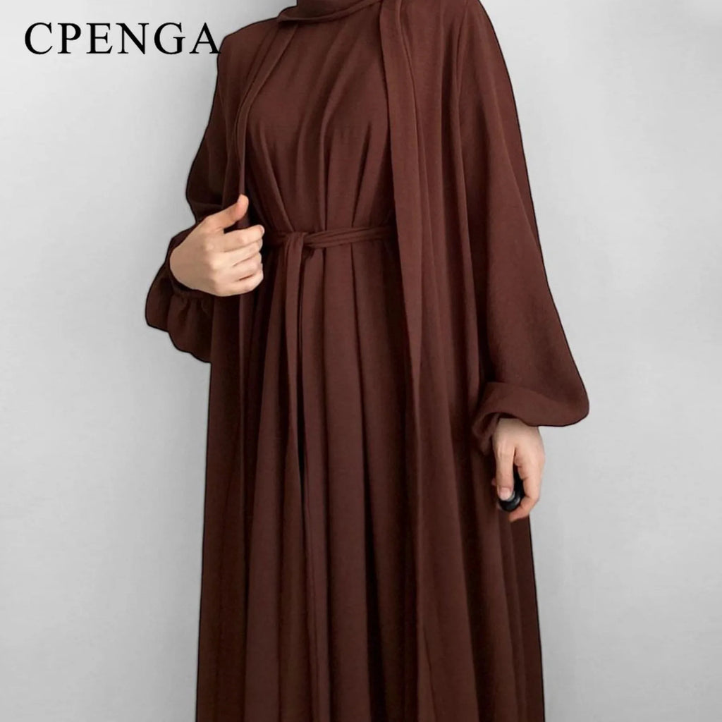 2024 New Muslim Sets for Women Ramadan Prayer Dress Modest Dresses Eid Dubai Abaya Female Islam Clothing Elegant Party Clothes