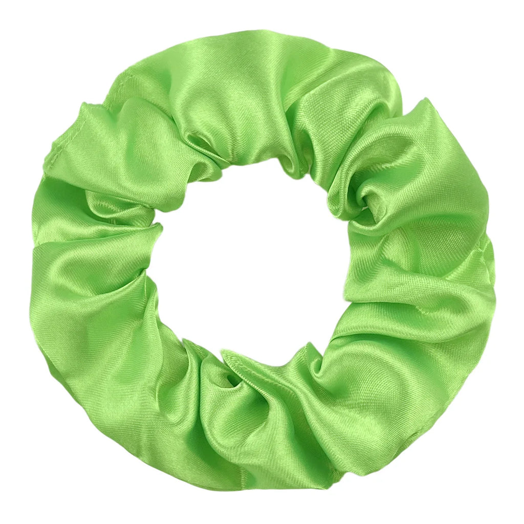 10pcs Green Satin Scrunchies Headband Elastic Rubber Hair Band Women Girls Ponytail Holder Hair Ties Accessories Satin Hair Rope