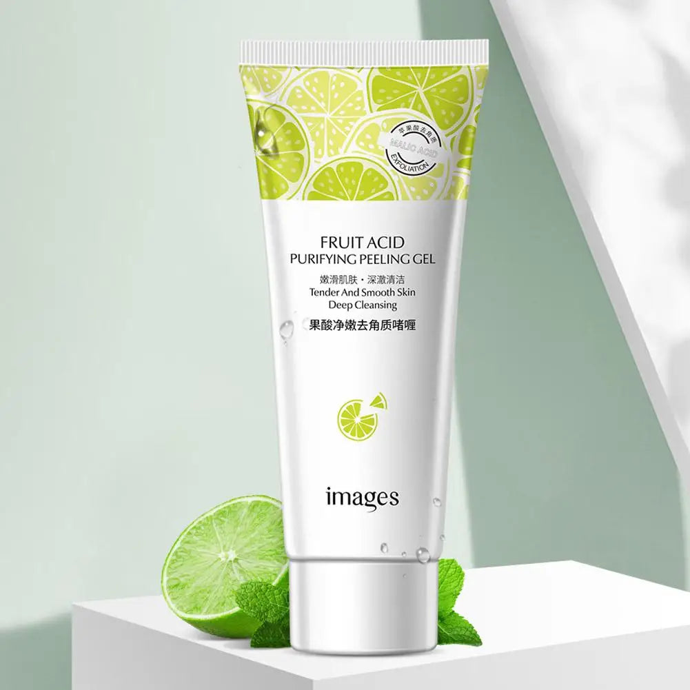 Fruit Acid Peeling Gel Facial Cleansing Exfoliating Peeling Scrub Cream Deep Clean Moisturizing Blackhead Removal Face Cleanser