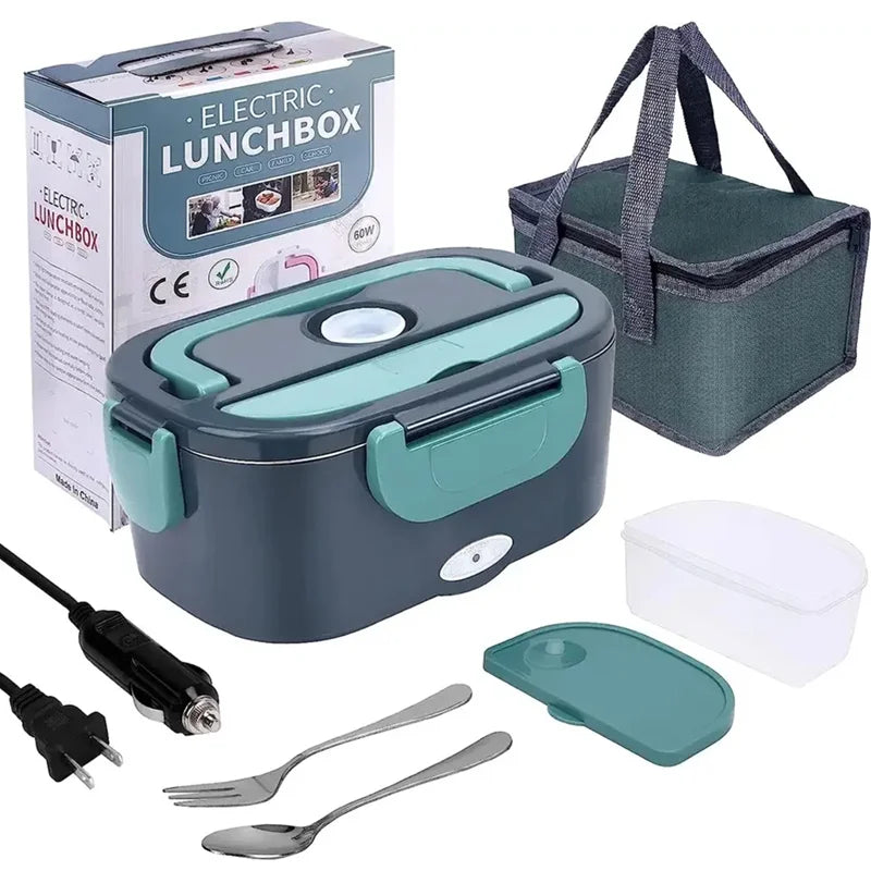 1.5L 60W Electric Lunch Box Food Warmer Portable Food Heater for Car Or Home - Leak Proof, Lunch Heating Microwave for Truckers