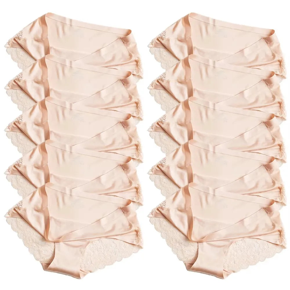 1/5/10Pcs Seamless Women Hollow Out Panties Set Underwear Comfort Lace Briefs Low Rise Female Sport Panty Soft Lady Lingerie