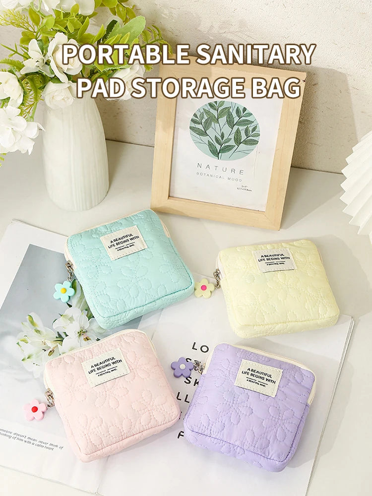 Fashion Women Small Cosmetic Bag Travel Mini Sanitary Napkins Organizer Make Up Coin Money Card Lipstick Storage Pouch Purse Bag