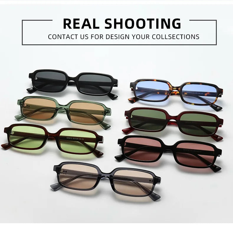 DDDLONG Retro Fashion Y2K Punk Square Sunglasses Women Men Sun Glasses Classic Vintage UV400 Outdoor Shades D644