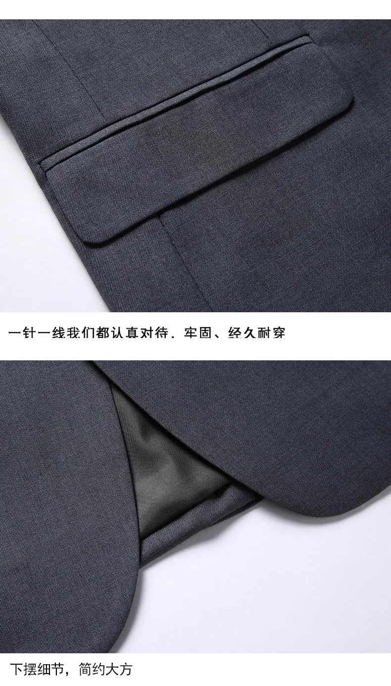 Suit Boutique Men's Fashion Business (Blazer+ Vest + Trousers) Gentleman's Wedding Casual Professional Formal Suit 3 Piece M-6XL