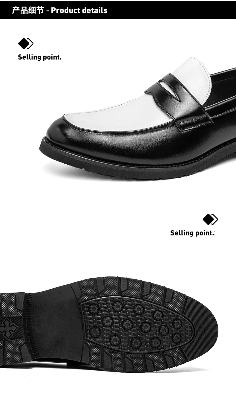 Classic Formal Leather Shoes Men Retro Casual Business Shoes Men Slip On Social Men's Dress Shoes Leather Loafers Male