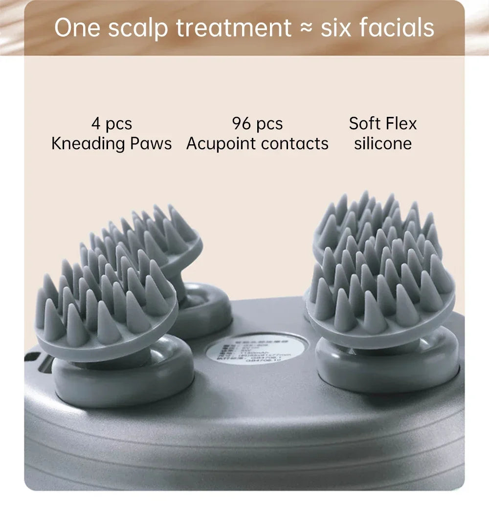 Electric Head Massager Silicone Scalp Magnetic Suction Charging Silicone Shoulder Multifunctional Kneading Vibration Head Spa