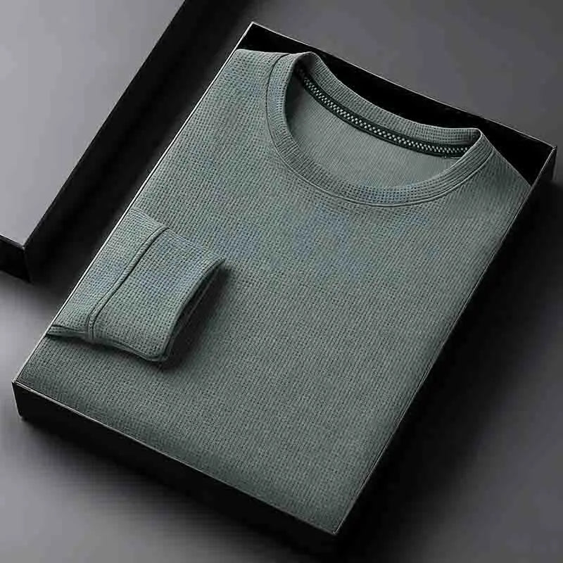2026 New Arrival Men's Basic Solid Crew Neck Sweater Breathable Long Sleeve Knit Pullover