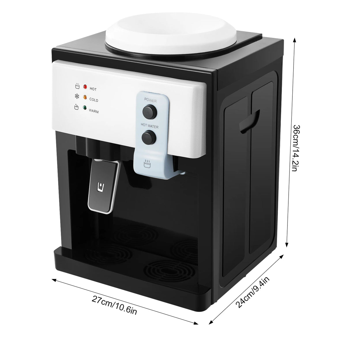 Water Cooler Dispenser Countertop Hot/Cold Drinking Machine Electric Hot Cold Water Dispenser for Home Office Use White